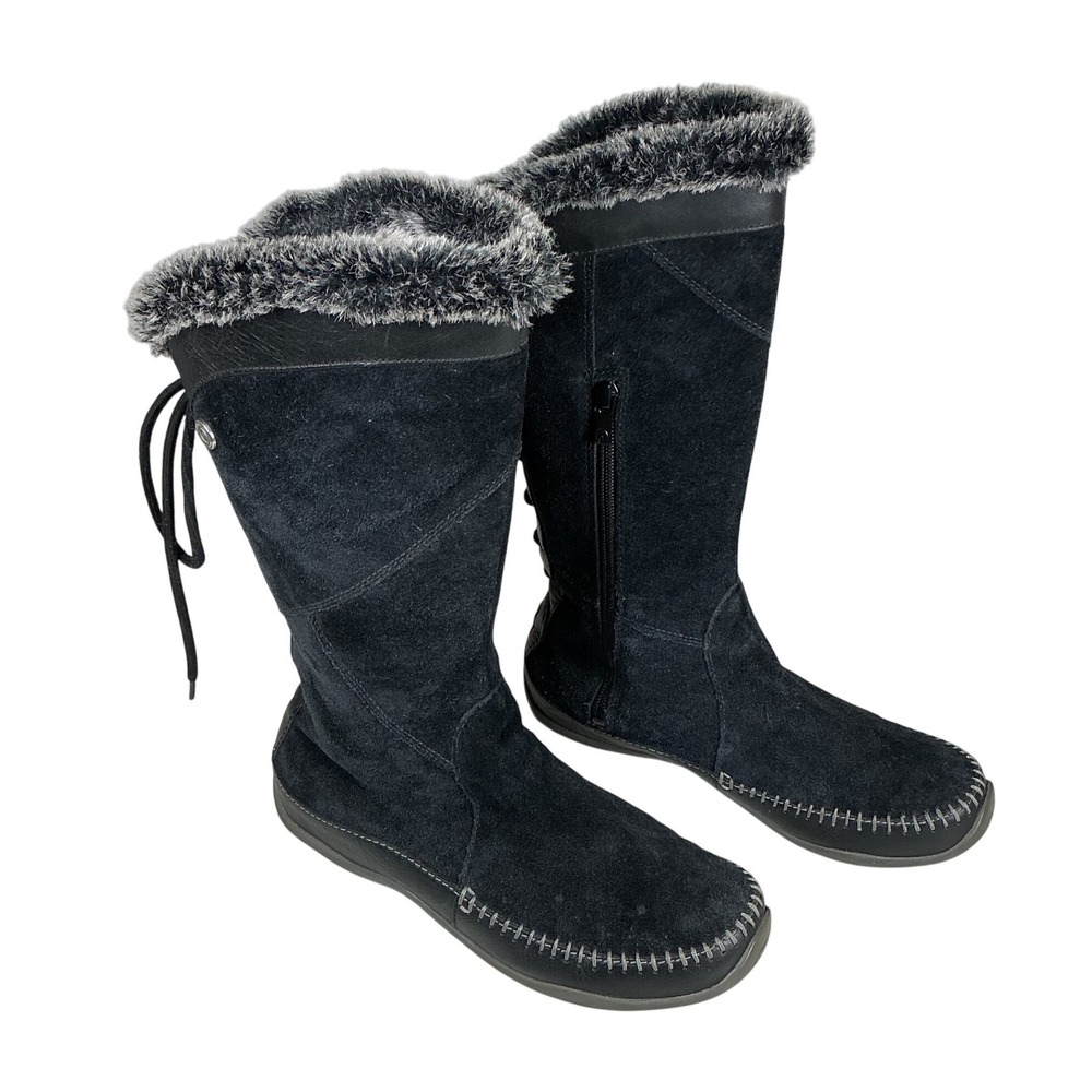 The North Face Janey Black Suede Primaloft Insulated Winter Boots TB5L Women 7